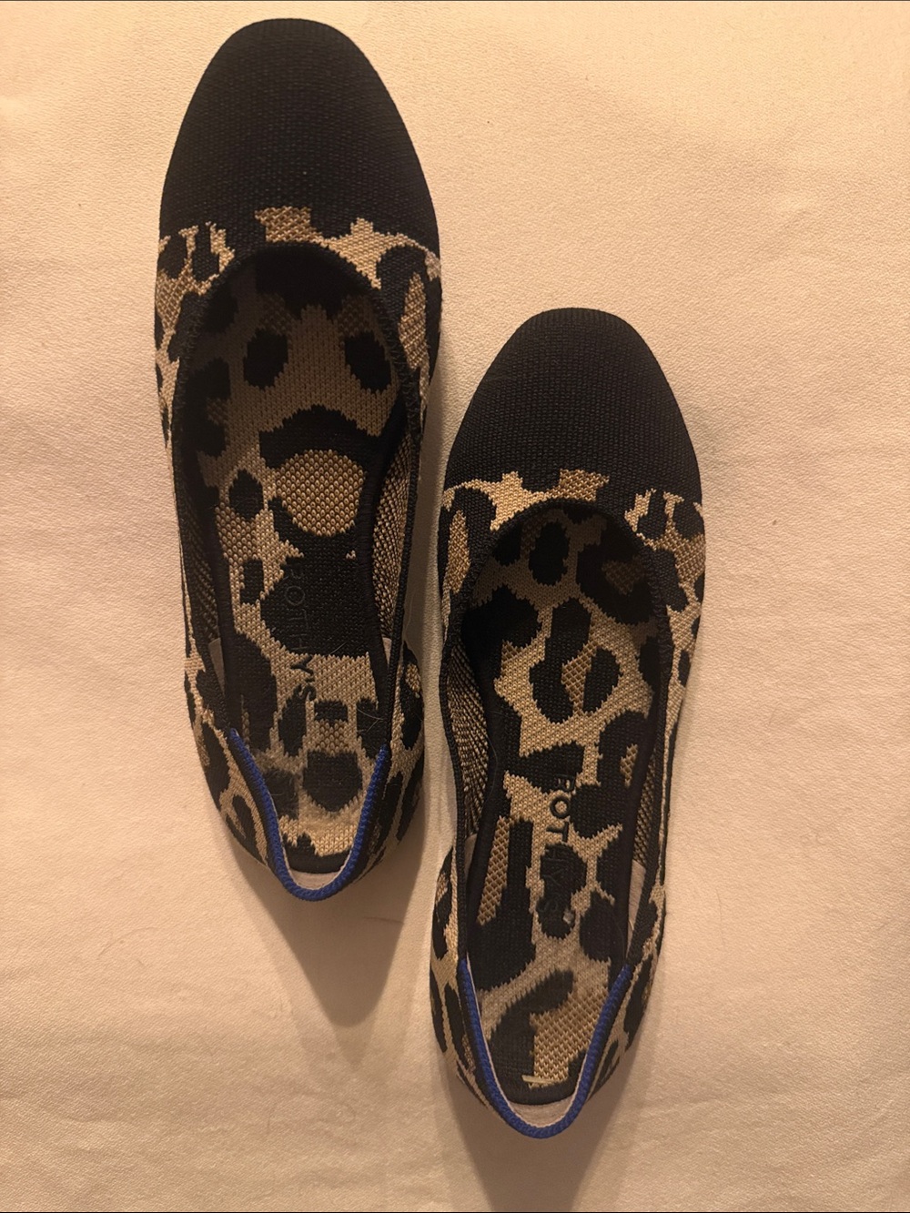 Rothy’s The Square Flat- Desert Cat - Sand/black - Sz 8.5 - Picture 1 of 3